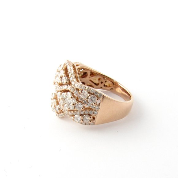 Vintage 14 Karat Rose Gold and Diamond Ring Size 7 #5200 - Picture 3 of 7